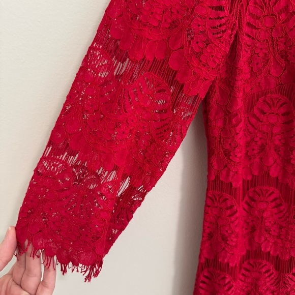 Eliza J Red Lace Mini Dress - Picture 2 of 4